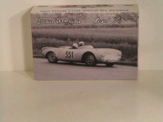 1/32ND SCALE BOX TOP OF PORSCHE 550 SPYDER, MILLE MIGLIA,1954. LIMITED 1 OF 3500.
