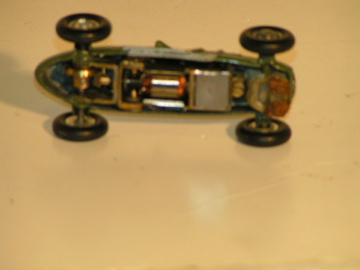 UNDERSIDE OF THE 1/43RD SCALE DIECAST BRM.