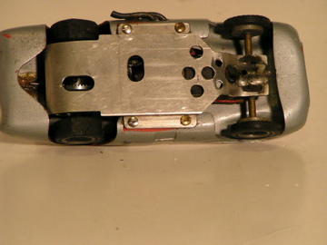 UNDERSIDE OF THE 1/32ND SCALE MERCEDES SILVER ARROW.