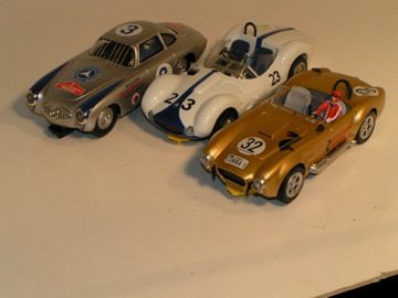 1/24TH SCALE COBRA, MASERATI BIRD CAGE, & MERCEDES 300SL