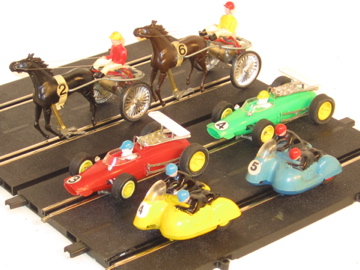 SULKYS, CARS, & MOTORCYCLES ALL FROM THE CORSA TRIS SET .RARE