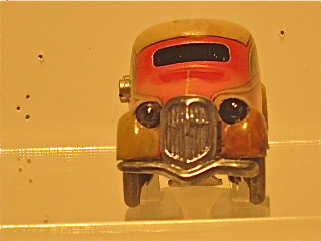 FRONT VIEW SHOWING THE ADLER WITH ITS HEAD LIGHTS. RARE