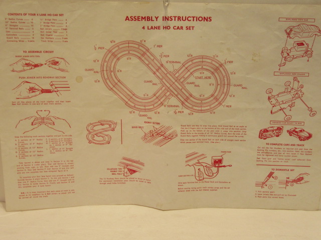 INSTRUCTIONS FOR THE HO SCALE 4 LANE SET. 