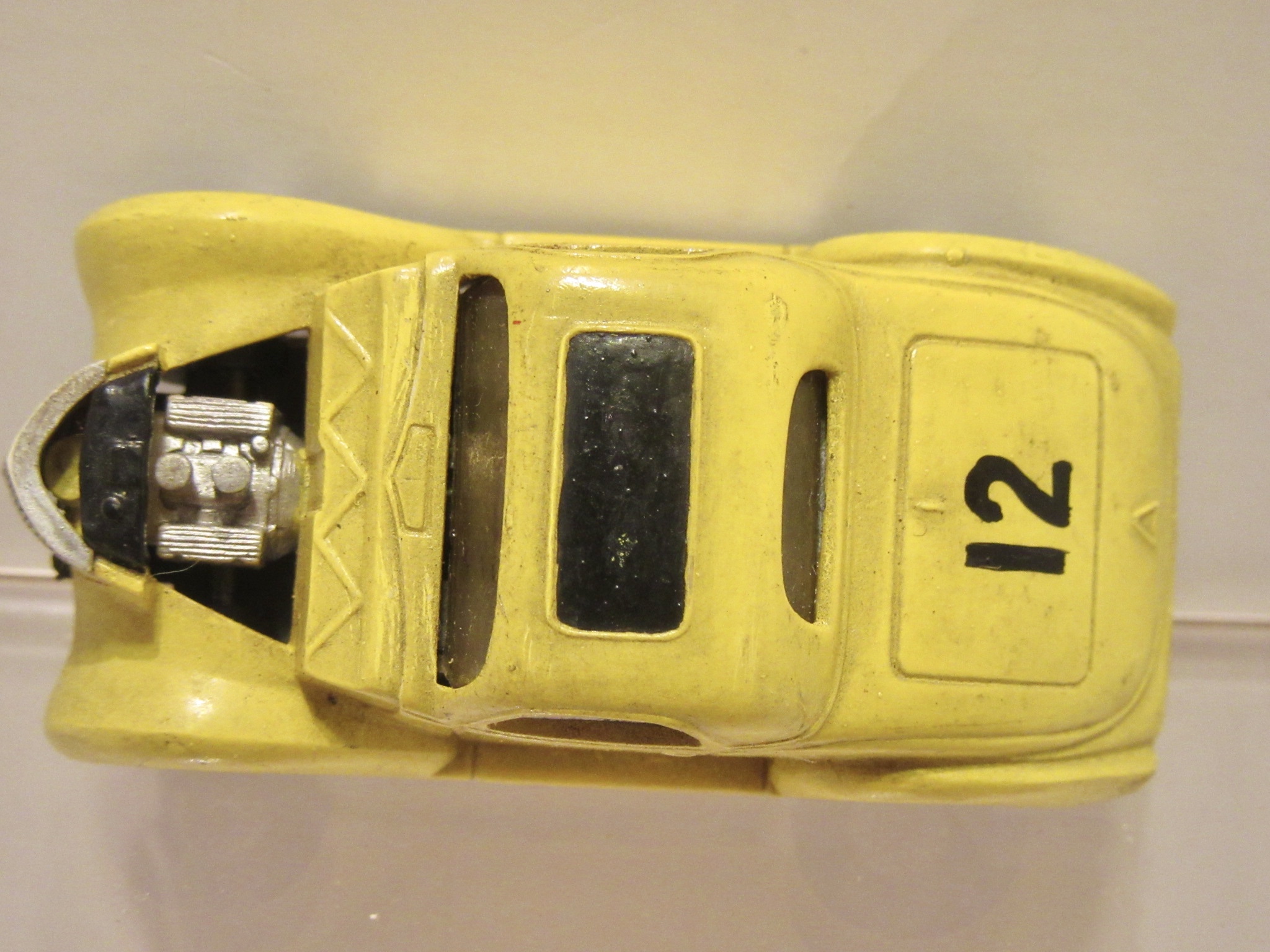 TOP VIEW OF THE HO SCALE 1936 FORD COUPE HOT ROD PROTOTYPE. MADE IN 1965.NEVER WENT INTO PRODUCTION