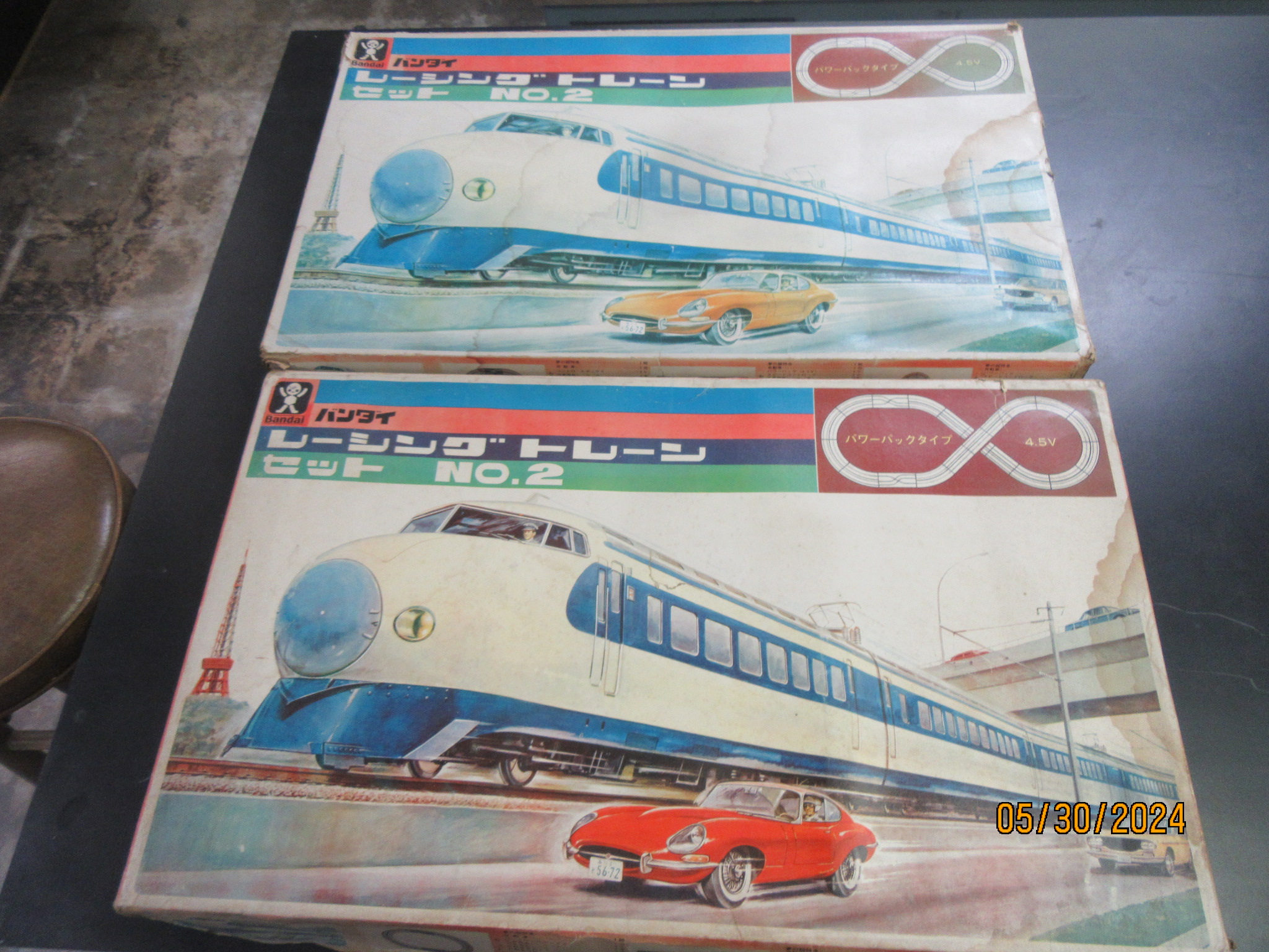 2 TRAIN & CAR RACING SETS.RARE