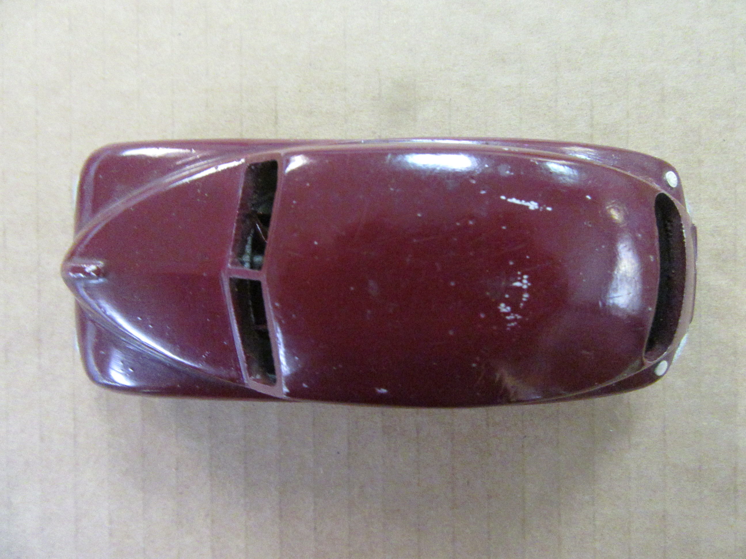 TOP VIEW OF THE 1/30TH ? SCALE DIECAST FIAT.