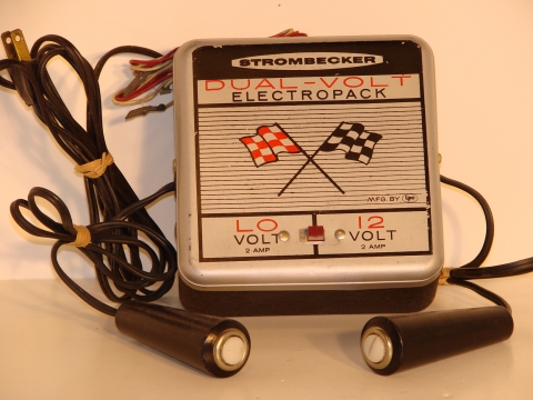 1ST TRANSFORMER MADE IN 1959 FOR THE 1ST SET.THE CONTROLS ARE WOD PUSH BUTTON ON & OFF