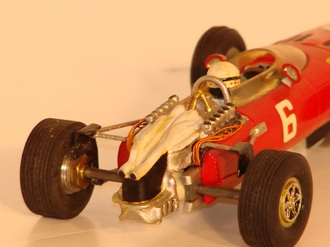 REAR 1/32ND SCALE FERRARI 312 V12, MIKE PARKS, PAINTED BY S.T.GOOI