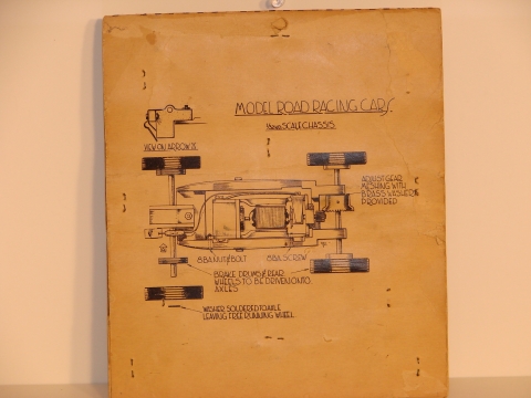BACKSIDE OF THE 1958-59 MIP ASTON MARTIN DBR4 RAILCAR SHOWING THE ASSEMBLY INSTRUCTIONS