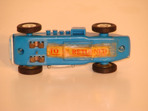 BOTTOM OF THE 1/43RD SCALE PROTOTYPE EPPERLY OFFENHAUSER METAL CAL INDY CAR 60. NEVER WENT INTO PRODUCTION